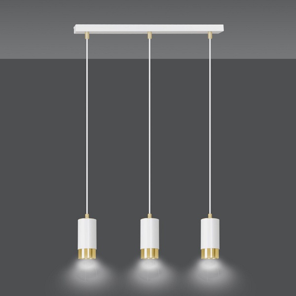 Lampa wisząca FUMIKO 3 WH/GOLD