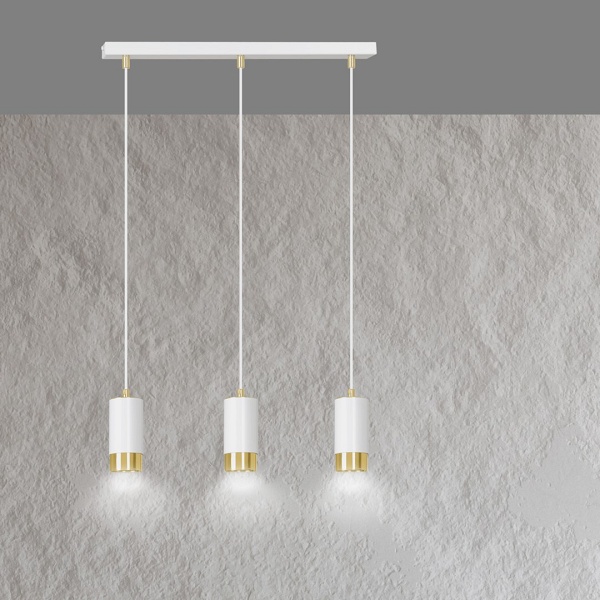 Lampa wisząca FUMIKO 3 WH/GOLD