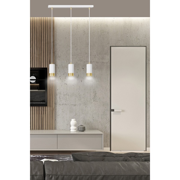 Lampa wisząca FUMIKO 3 WH/GOLD