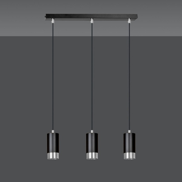 Lampa wisząca FUMIKO 3 BL/CHROME - Emibig