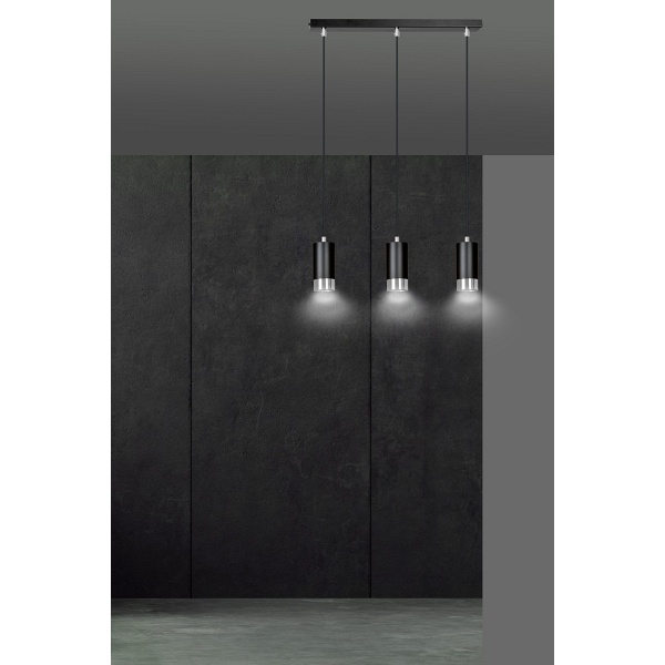 Lampa wisząca FUMIKO 3 BL/CHROME