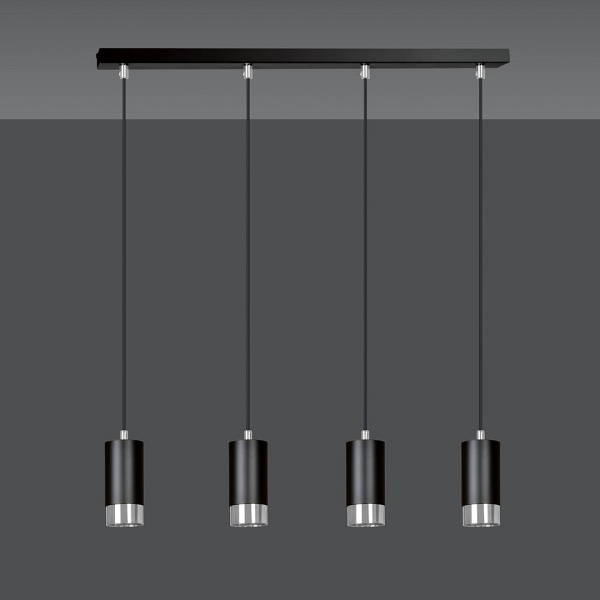 Lampa wisząca FUMIKO 4 BL/CHROME - Emibig