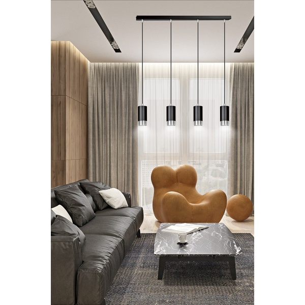 Lampa wisząca FUMIKO 4 BL/CHROME