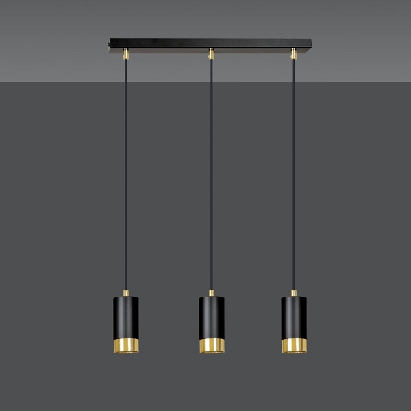 Lampa wisząca FUMIKO 3 BL/GOLD - Emibig