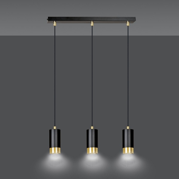Lampa wisząca FUMIKO 3 BL/GOLD