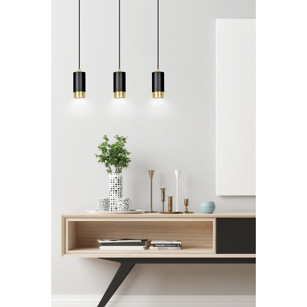 Lampa wisząca FUMIKO 3 BL/GOLD