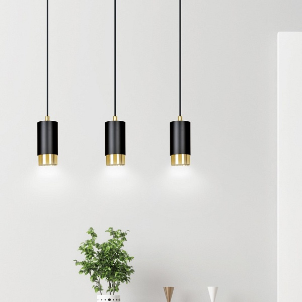 Lampa wisząca FUMIKO 3 BL/GOLD