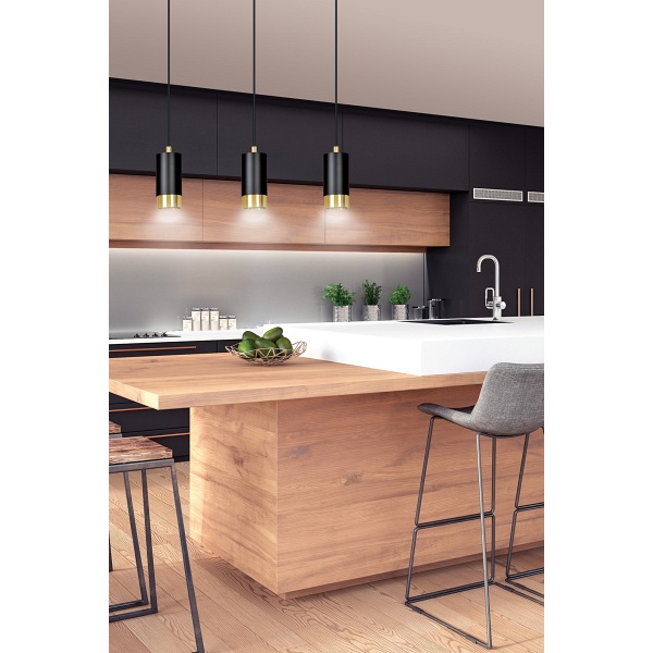 Lampa wisząca FUMIKO 3 BL/GOLD