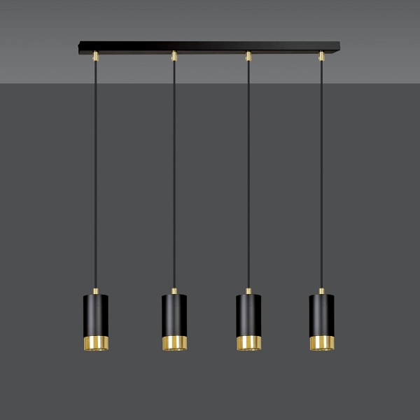 Lampa wisząca FUMIKO 4 BL/GOLD - Emibig