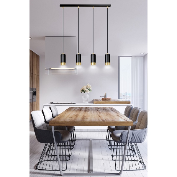 Lampa wisząca FUMIKO 4 BL/GOLD