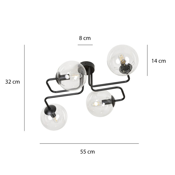 Lampa sufitowa BRENDI 4 BL TRANSPARENT