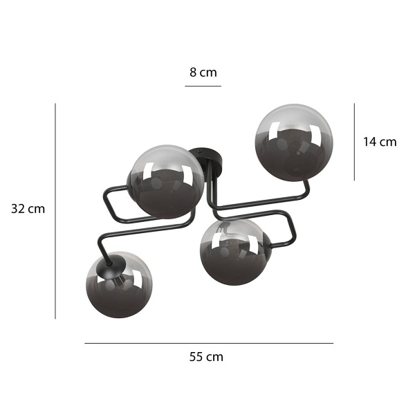 Lampa sufitowa BRENDI 4 BL GRAFIT