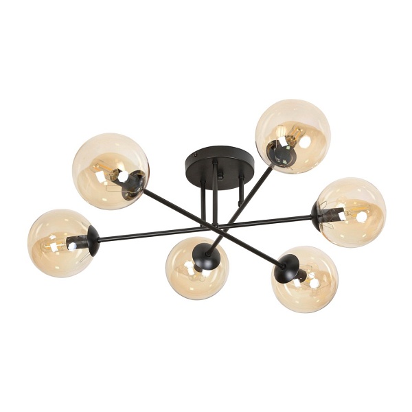 Lampa sufitowa BRENDI 6B BL MIODOWY - Emibig