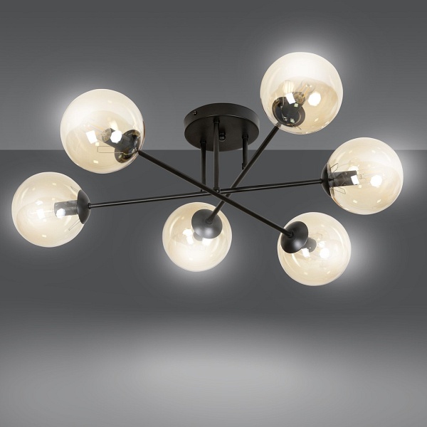 Lampa sufitowa BRENDI 6B BL MIODOWY - Emibig