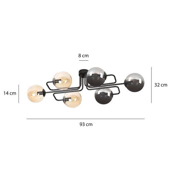 Lampa sufitowa BRENDI 6A BL MIX 2