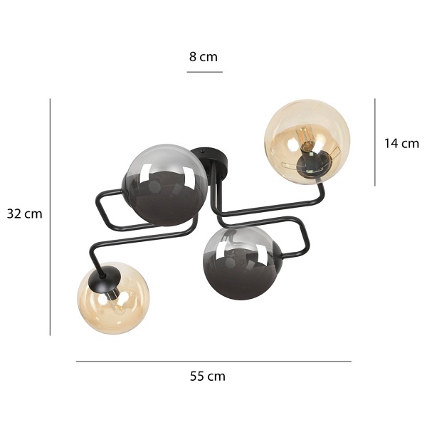 Lampa sufitowa BRENDI 4 BL MIX 2
