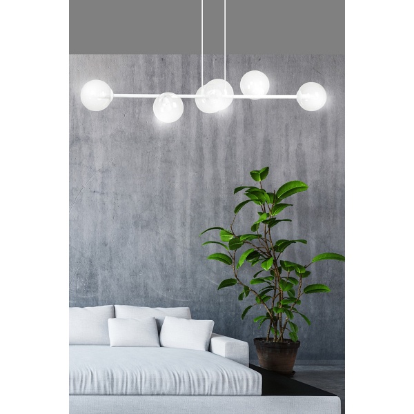 Lampa wisząca ROSSI 6 WH TRANSPARENT