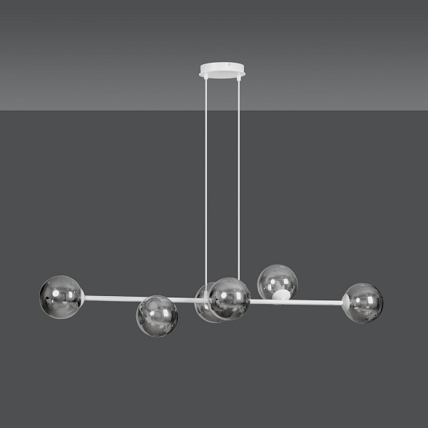 Lampa wisząca ROSSI 6 WH GRAFIT - Emibig