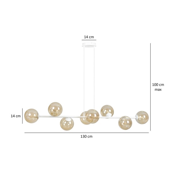 Lampa wisząca ROSSI 8 WH MIODOWY