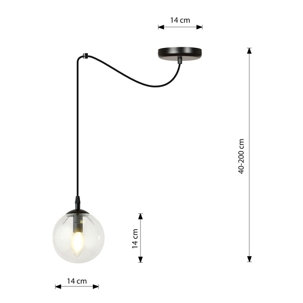 Lampa wisząca GIGI 1 BL TRANSPARENT