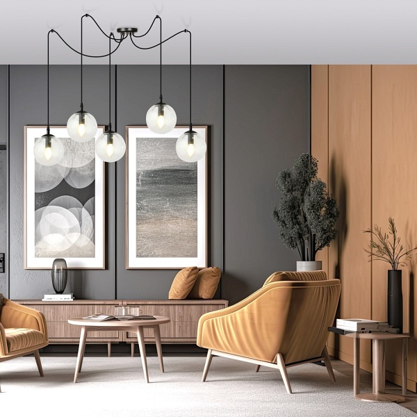 Lampa wisząca GIGI 5 BL TRANSPARENT