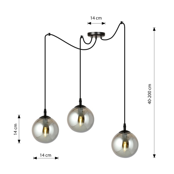 Lampa wisząca GIGI 3 BL GRAFIT