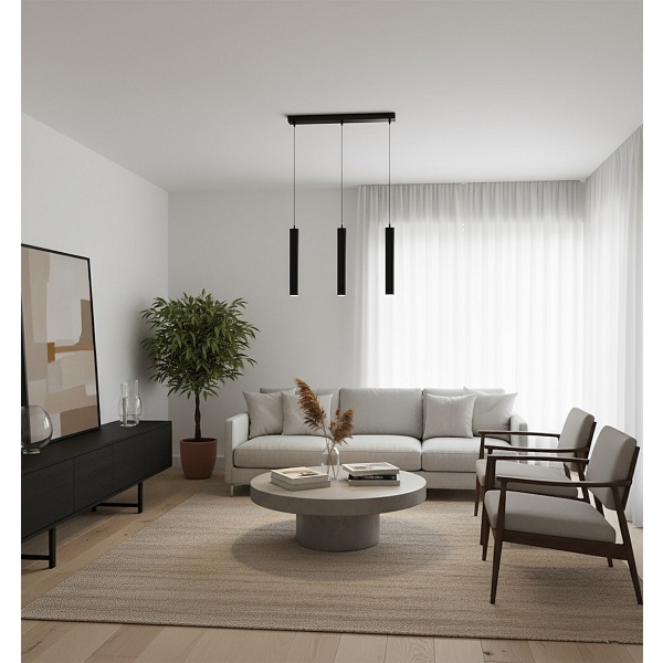 Lampa wisząca LUNA 3 BLACK - Emibig