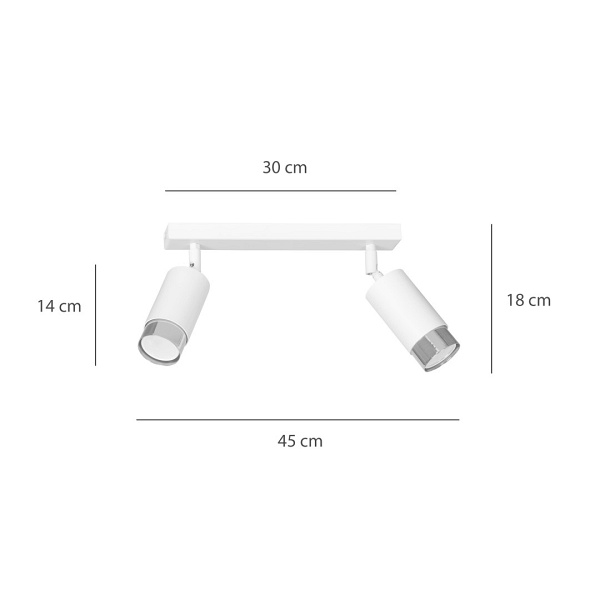 Lampa sufitowa HIRO 2 WH/CHROME