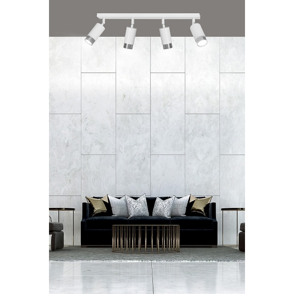 Lampa sufitowa HIRO 4 WH/CHROME