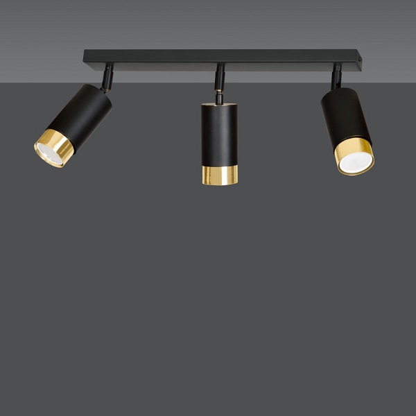 Lampa sufitowa HIRO 3 BL/GOLD - Emibig