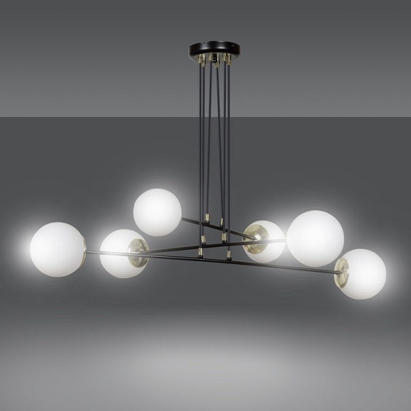 Lampa wisząca OGNIS 6 BLACK - Emibig