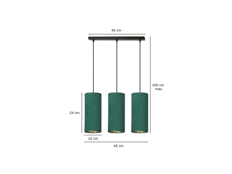 Lampa wisząca BENTE 3 BL GREEN