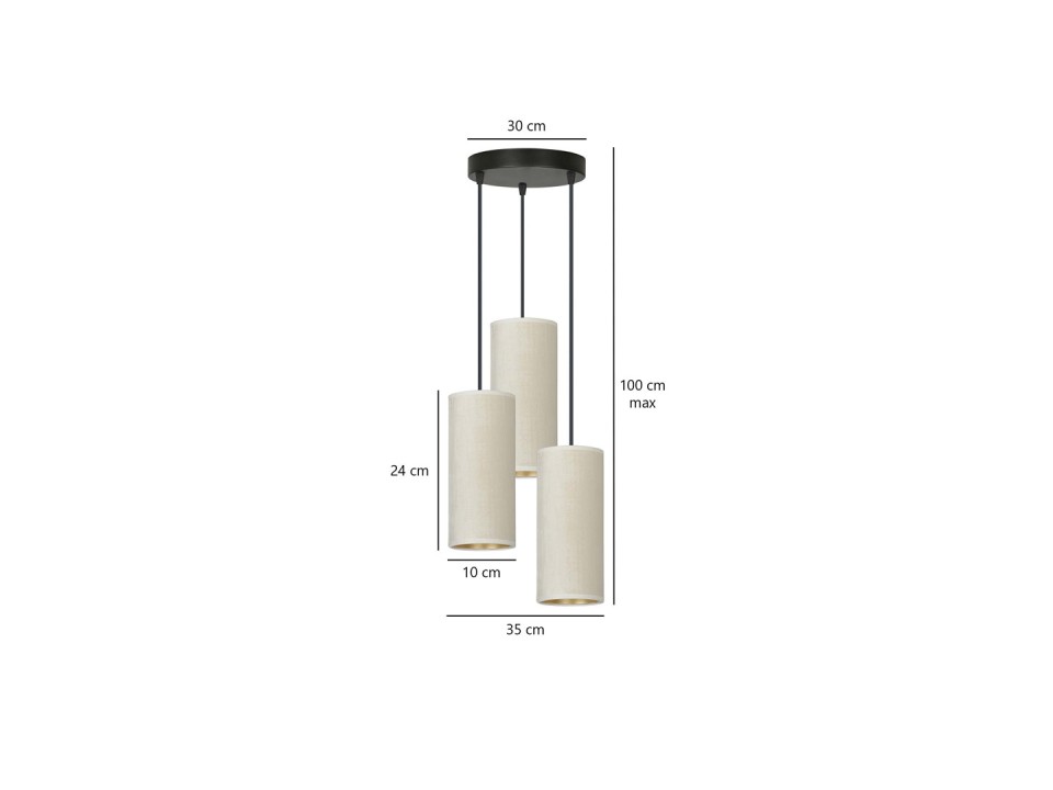 Lampa wisząca BENTE 3 BL PREMIUM WHITE