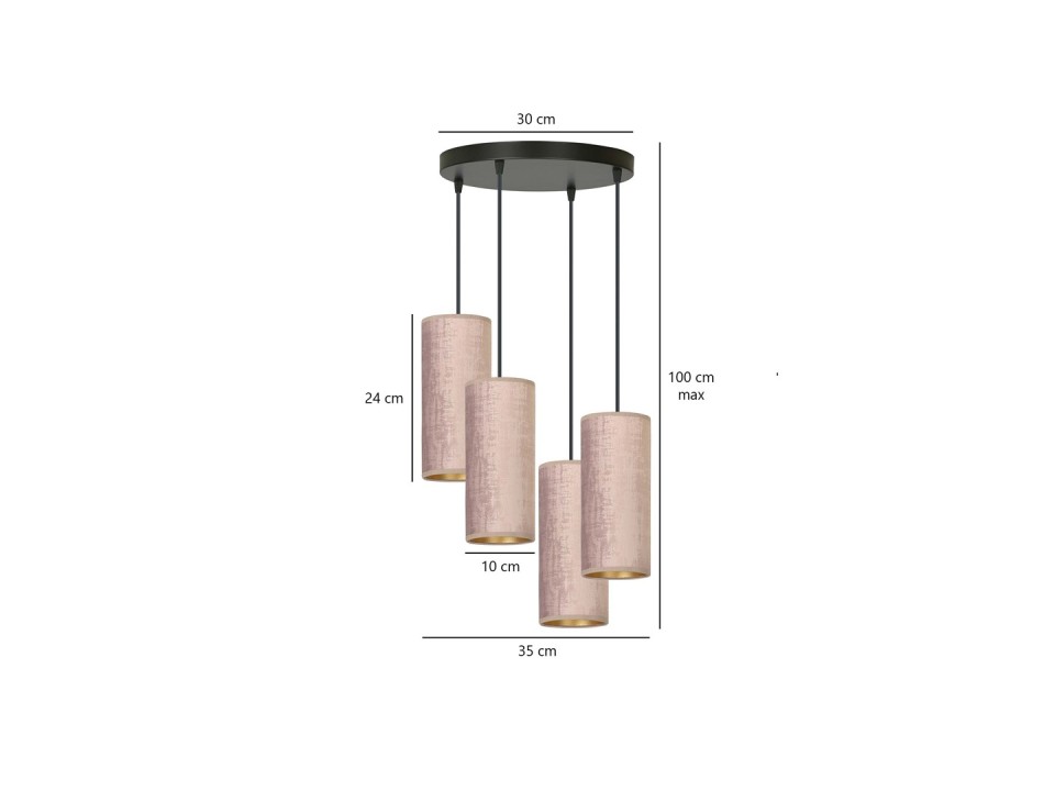 Lampa wisząca BENTE 4 BL PREMIUM ROSE