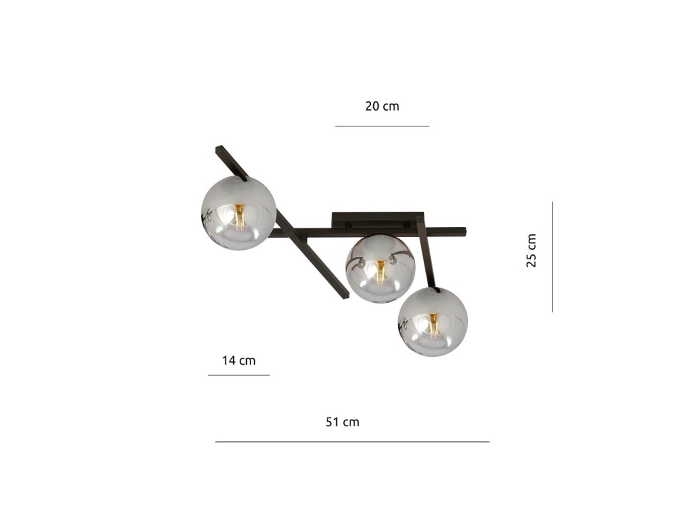 Lampa sufitowa SMART 3 BLACK/GRAFIT