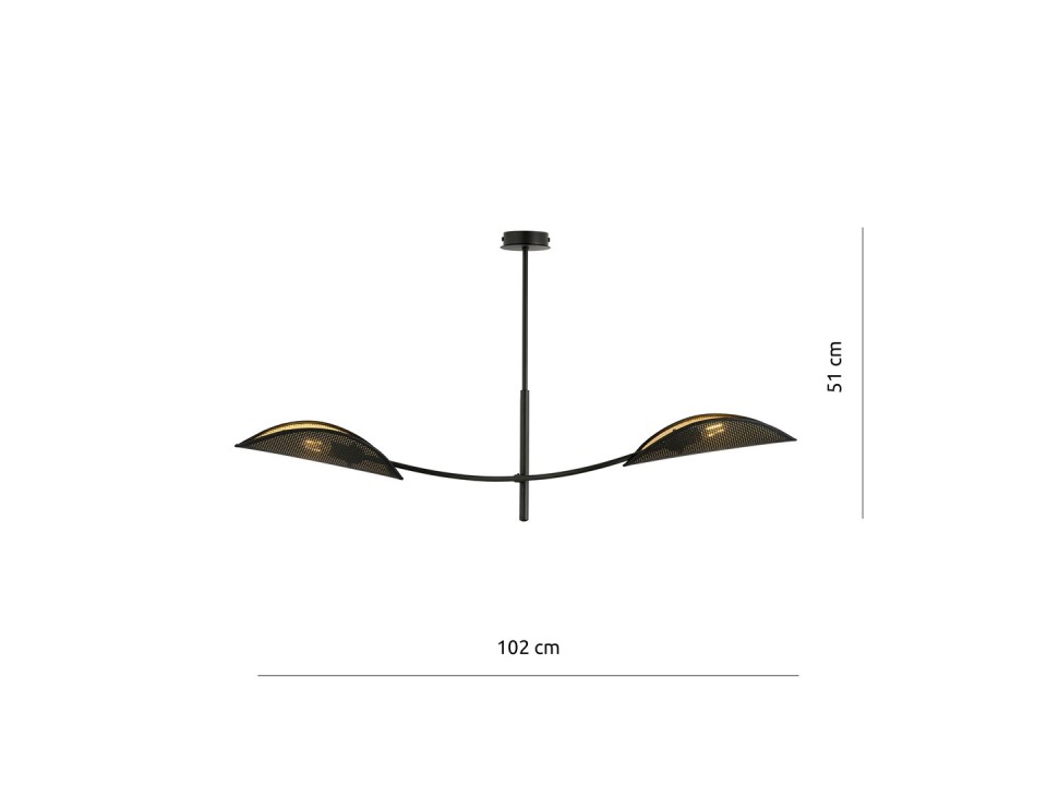 Lampa sufitowa LOTUS 2 BLACK/GOLD