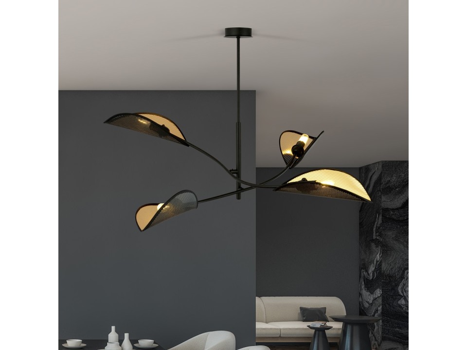 Lampa sufitowa LOTUS 4 BLACK/GOLD