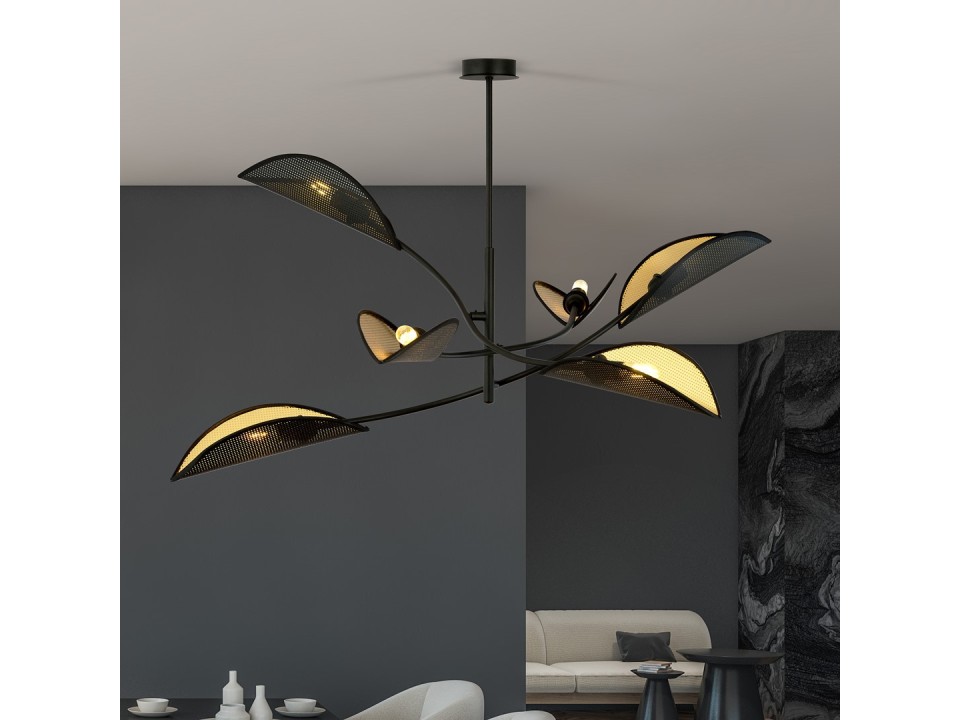 Lampa sufitowa LOTUS 6 BLACK/GOLD