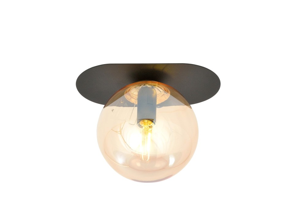 Lampa sufitowa PLAZA 1 BLACK/MIODOWY