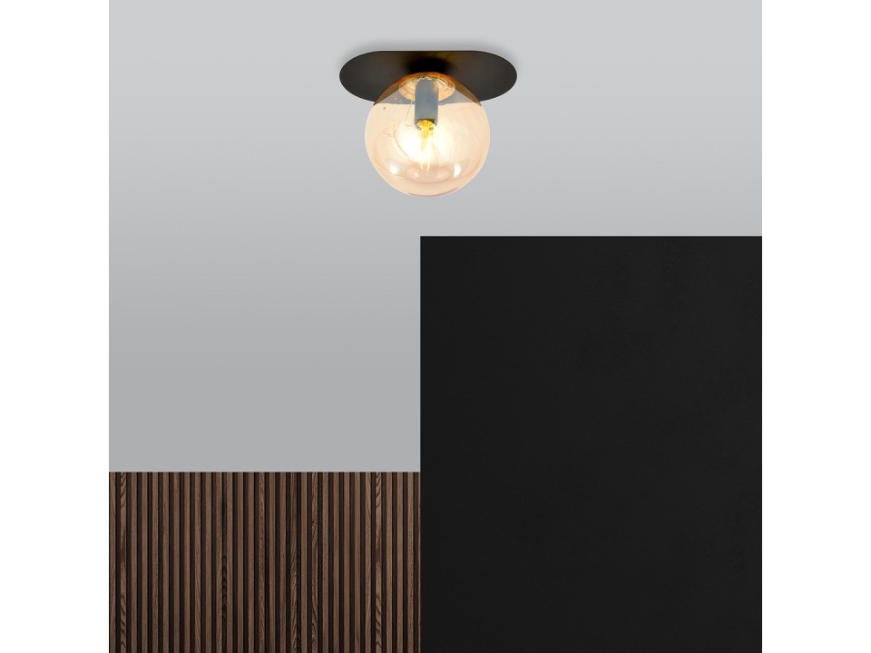 Lampa sufitowa PLAZA 1 BLACK/MIODOWY