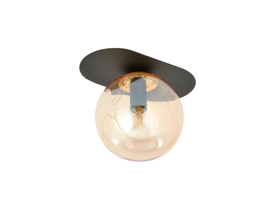 Lampa sufitowa PLAZA 1 BLACK/MIODOWY