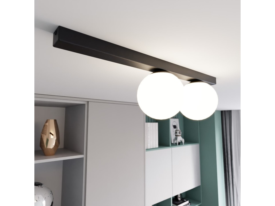 Lampa sufitowa FIT 2 BLACK/OPAL