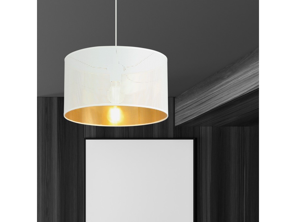 Lampa wisząca ASTON 1 WHITE/GOLD