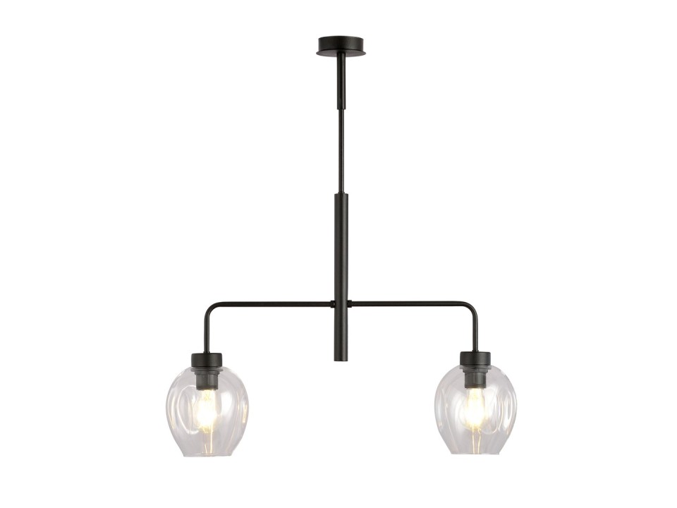 Lampa sufitowa LUKKA 2 BLACK/TRANSPARENT