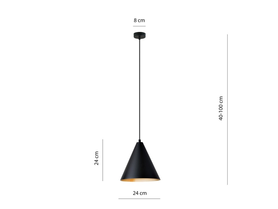 Lampa wisząca REBEL 1 BLACK/GOLD