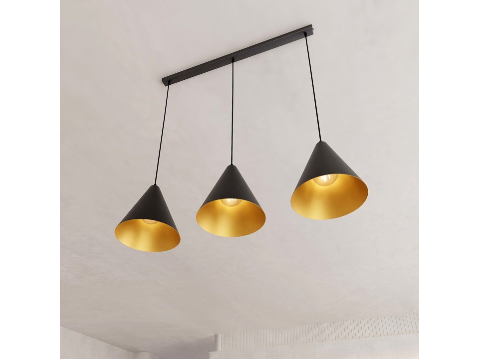 Lampa wisząca REBEL 3 BLACK/GOLD