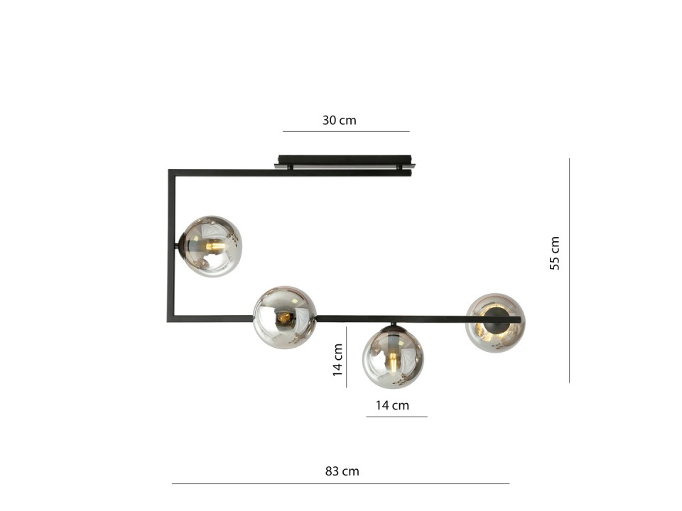 Lampa sufitowa SOMA 4 BL GRAFIT