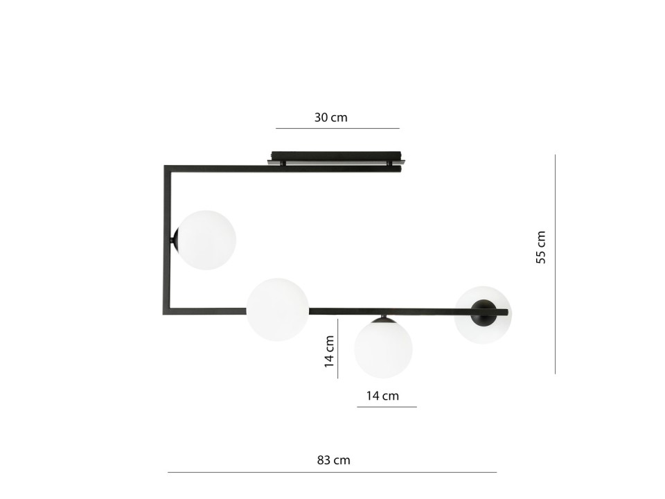 Lampa sufitowa SOMA 4 BL OPAL