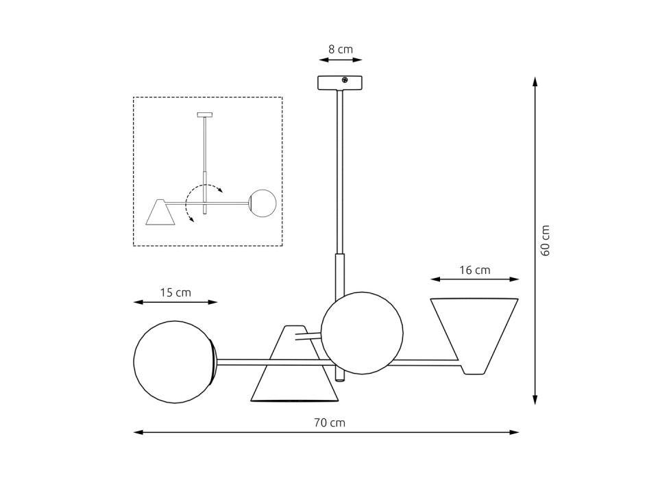 Lampa sufitowa HERMES 4 BLACK