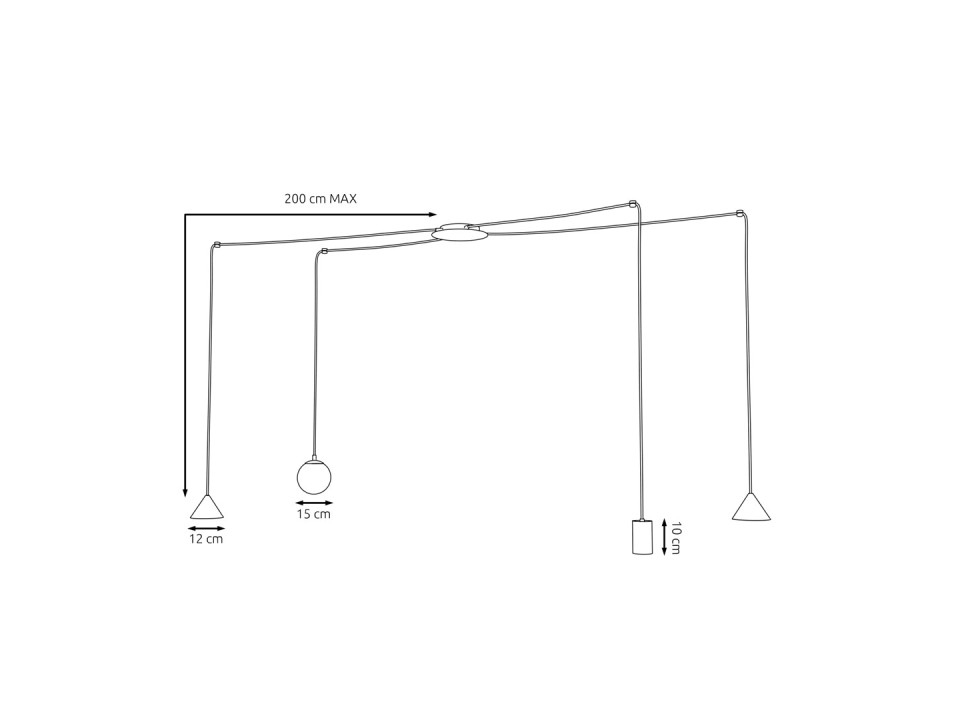 Lampa wisząca FUJI 4 BLACK